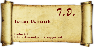 Toman Dominik névjegykártya